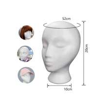 Female White Head Polystyrene Styrofoam Foam Head Model Stand Wig Hat Headset  Head Display Stand Rack - White - View 7