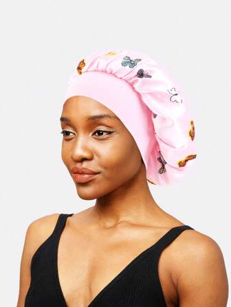 1個女士寬邊緞製睡眠帽/頭巾