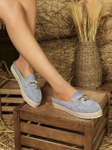 European And American Style Increased Platform Peep Toe Slippers For Women, Spring/Summer 2024 New Slouchy No-Heel Thick-Soled Shoes