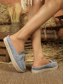 European And American Style Increased Platform Peep Toe Slippers For Women, Spring/Summer 2024 New Slouchy No-Heel Thick-Soled Shoes