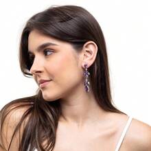 Stud Earrings - 紫色 - 查看 2