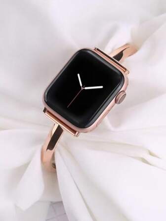 1pc Women's Fashionable Charm Metal Band Strap, Compatible With Apple Watch Bands 38mm 40mm 41mm 42mm 44mm 45mm 46mm 49mm, Stylish Adjustable Designer Bracelet, Creative Elegant Shiny Wristband, Compatible With Apple Watch Series 11 Ultra 3/2/1 SE 10 9 8 7 6 5 3 2 1, Luxury Replaceable Watch Band Accessory