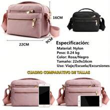 Bolso Bandolera para Mujer, Bolsas Cruzadas para Mujeres, Nylon Bolsa Crossbody, Bolsa de Viaje Mensajero, Impermeable, Bolso Hombro Mano para Uso Diario,Viajes,Trabajo, Gran Capacidad, Ligero - Rosa - Ver 7