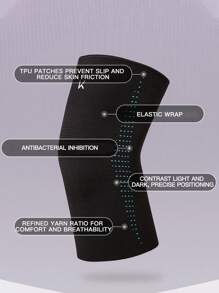 1pair Professional Sports Knee Pads Suitable For Running, Basketball, Jump Rope Sports - Black - View 3