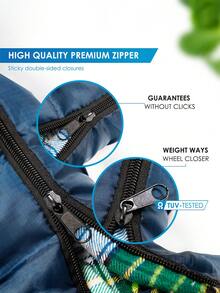 Flannel Sleeping Bag For Camping Backpacking, Adults Cold Weather Envelope Sleeping Bags - Navy Blue - View 3