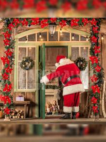 Guide To 2.7m Red Artificial Poinsettias With Glitter Gold Diamond Garland Of 13 Plastic Flowers Ornament Decoration For Christmas And Home - Red - View 8