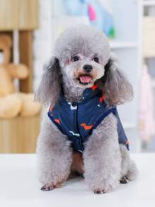 寵物背心，貓狗服飾，秋冬季新款加厚保暖英倫風背心 - 黑色 - 查看 9