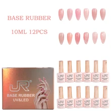 JR Jr 36 Colors 10ml 12pcs Rubber Bottom Paint No Need Color Gel With Transparent & Textured Finish