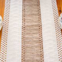 1 件波西米亞風桌布 72 英寸流蘇桌布,適合家居裝飾,奶油色和棕色農舍桌布,帶流蘇,適合波西米亞婚禮餐廳臥室裝飾鄉村新娘送禮會（12x72 英寸） - 米色 - 查看 4