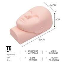 1pc Fake Head Mould Mannequin Head Training Makeup Model Rubber Eye Facial Eyelash Eyelash Extension Makeup Practice Heads - Yellow - View 2