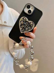 Pha lê Love Dấu ngoặc Vòng tay Điện thoại di động Loại vỏ Thích hợp Đối với Iphone14promax Apple 11 Điện thoại di động Loại vỏ - màu đen - Xem 2