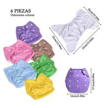 6 Piezas pañales ecológicos para bebe, pañales reutilizables para bebe,usar con cambiadores. Pañales de tela para bebe lavables y ajustables, adecuados para bebés de menos de 28 libras