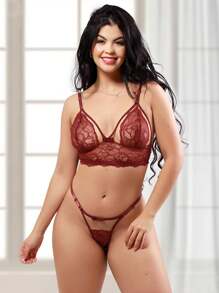 Women Bra & Panty Sets - Màu Đỏ Sâu - Xem 2