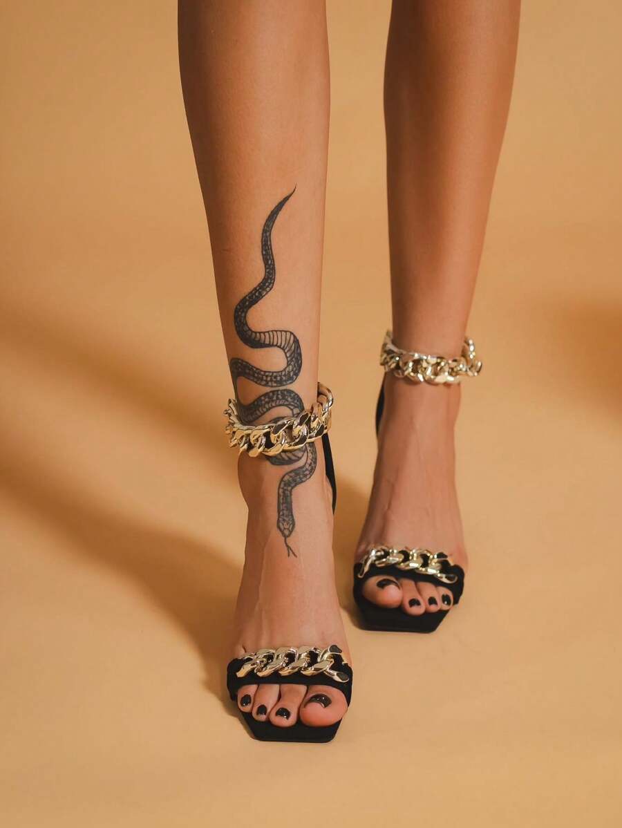 Women Heeled Sandals - Black - View 1