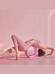 peipo 1pc Pink Massage Yoga Wheel For Back And Shoulder Exercises Muscle Relaxation Balance Training Pilates - Pink - View 9