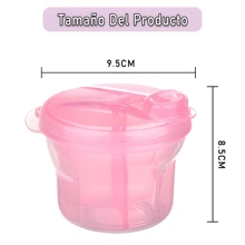 ANTSAY Dispensador de Fórmula para Bebe, Contenedores para Bebe Dosificador, Recipientes de Comida, Baby Formula Container for Travel, Portátil Antiderrame Contenedores, Caja Giratoria de Tres, Fácil de Alimentar - Rosa - Ver 3