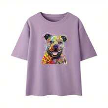 Colors Dog Iron On Patch, Hoodies DIY T-Shirt Clothes Stickers, Heat Press Appliqued Thermal Sticker, Patch Animal - Apricot - View 3