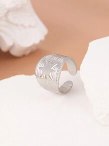 Stainless Steel Ring Elegant Vintage Geometric Open Adjustable Ring Fashion Women's Jewelry For Party Gift - Silver - View 11