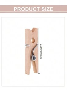 100 件 1 吋迷你木製衣夾,耐用小尺寸照片夾,適用於工藝品、派對、展示藝術品、懸掛裝飾小卡片 - 原木色 - 查看 2