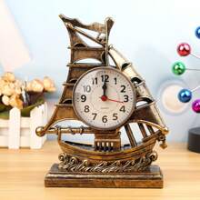 1入創意風車或帆船形鬧鐘,床頭櫃桌站式時鐘,學習學鐘,假日生日禮物（隨機圖案） - 銅色 - 查看 1