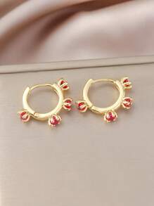 1對簡約而優雅,時尚迷人,奢華華麗,輕盈奢華,閃耀彩色鋯石裝飾黃銅耳環,適合於各種場合,例如畢業典禮,沙灘派對,會議,婚禮,伴娘,生日,告白,求婚,教師感謝日,母親節,情人節,婦女節,感恩節,送禮季節 - 彩色 - 查看 4