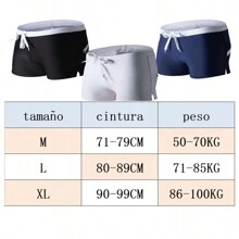 Traje De Baño Hombre Bañador Ajustado Caballero Moda - Negro - Ver 3