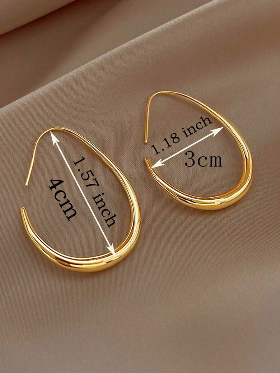 1pair Copper Material Simple Ushaped Hoop Earrings For Women SHEIN USA