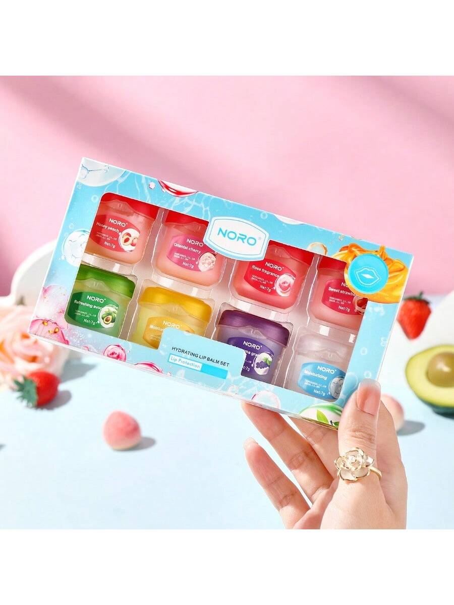 8pcs Lip Balm Set With Lip Mask, Repair Lip Wrinkles Lipstick, Unisex Moisturizing Lip Gloss
