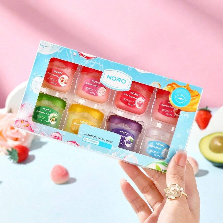 8入組唇膏套裝,附唇膜,修復唇紋口紅,男女適用保濕唇蜜 - 淺藍色 - 查看 1