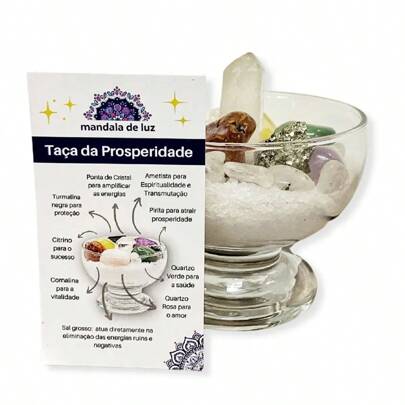 Taça da Prosperidade de Pedras e Sal Grosso 7cm