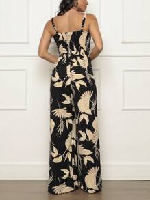 Macacão longo feminino estampado - Preto - Visão 2
