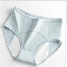 2 piezas Calzones Algodón Mujer Top Cintura Alta Sin Muffin Dama - Azul - Ver 3