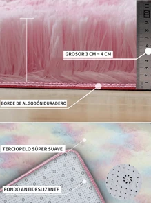 Circular Soft Furry Carpet Mat Various Colors 80 Cm Diameter - Multicolor - View 6
