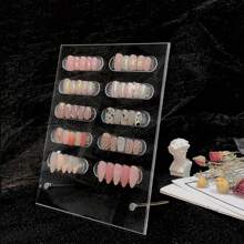 Bảng trưng bày móng tay từ tính có dải nam châm, Giá trưng bày chuyên nghiệp bằng acrylic trong suốt dành cho nghệ thuật làm móng có dải nam châm để trưng bày các thiết kế và lưu trữ các tác phẩm của bạn, với màn hình hoa văn cao cấp, mẫu làm móng, thẻ màu, Bảng trưng bày từ tính bằng acrylic (không có sản phẩm làm móng), đồ dùng làm móng, dụng cụ làm móng, dụng cụ làm móng, trở lại trường, móng tay, dụng cụ làm móng để nhấn móng tay - Trong sáng - Xem 4