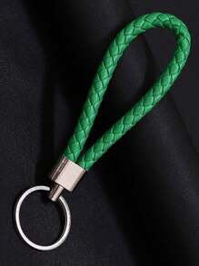 2入組創意編織皮繩鑰匙扣汽車掛件情侶配件pu鑰匙繩小禮品