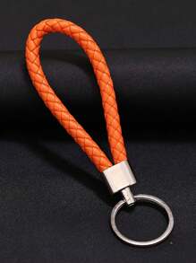 2入組創意編織皮繩鑰匙扣汽車掛件情侶配件pu鑰匙繩小禮品