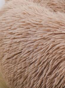 1個半包毛絨窩溫暖舒適寵物窩適合中小型寵物室內貓窩狗舍 - 卡其色 - 查看 5