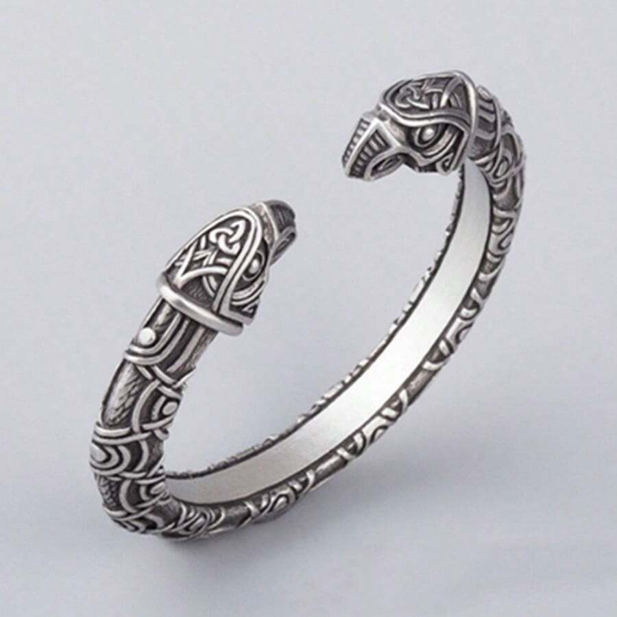 Nordic Style Men's Viking Bracelet Odin Crown Bracelet Amulet Jewelry