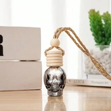1 Pezzo Bottiglia Di Profumo Vuota Con Design A Teschio Ombre, Bottiglia Vuota 8ml Diffusore Di Olio Aromaterapia E Pendente D'auto