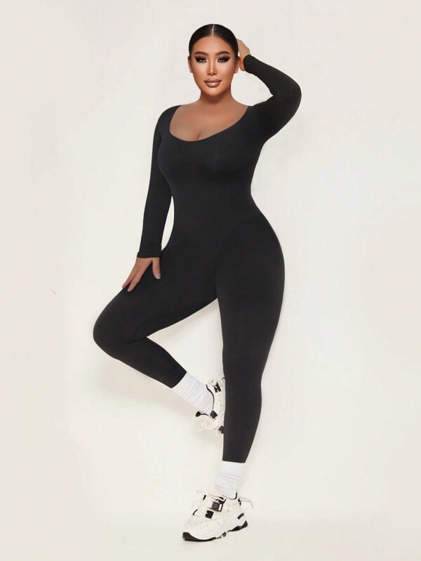 Ladies Long Sleeves and Trousers Comfortable Soft Untethered Jumpsuits SHEIN USA