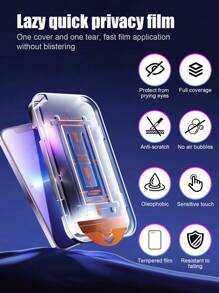 1pc 9H Hardness Privacy Anti-Spy Tempered Glass Screen Protector Compatible With IPhone 16/16 Plus/16 Pro/16 Pro Max, IPhone 15/15 Plus/15 Pro/15 Pro Max, IPhone 14/14 Pro/14 Pro Max/14 Plus, IPhone 13/13 Pro/13 Pro Max, IPhone 12/12 Pro/12 Pro Max, IPhone 11/11 Pro/11 Pro Max, IPhone X/XS/XS Max/XR, Easy Installation, Dustproof, High Clarity Side Privacy Gift For Birthday, Family, Friends Phone Screen Protector, Phone Accessories
