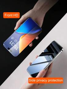 1pc 9H Hardness Privacy Anti-Spy Tempered Glass Screen Protector Compatible With IPhone 16/16 Plus/16 Pro/16 Pro Max, IPhone 15/15 Plus/15 Pro/15 Pro Max, IPhone 14/14 Pro/14 Pro Max/14 Plus, IPhone 13/13 Pro/13 Pro Max, IPhone 12/12 Pro/12 Pro Max, IPhone 11/11 Pro/11 Pro Max, IPhone X/XS/XS Max/XR, Easy Installation, Dustproof, High Clarity Side Privacy Gift For Birthday, Family, Friends Phone Screen Protector, Phone Accessories