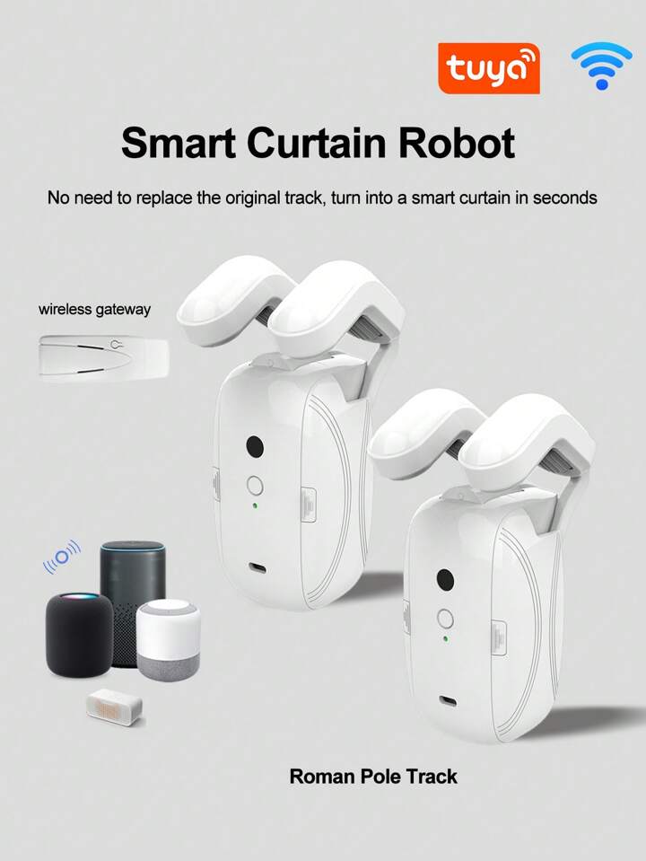 スマート自動カーテンオープナー、リモコン付き2個セット iCODIS 自動