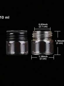 10Pcs 5ml Glass Bottles Clear Small Vials Empty Mini Jars With Aluminium Caps Makeup Sample Bottle Wedding Favors Decorations DIY Jewelry Accessories Liquid Holder Storage Case,Clear Glass Bottle, Multi- Purpose Tiny Glass Jar With Lid, Refillable Sealed Bottle,Mini Glass Bottles with Aluminium Screw Cap Empty Bottles Black Metal Lids Glass - Black - View 5