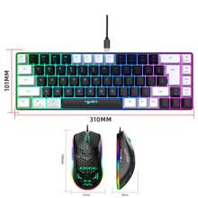 HXSJ Wired Keyboard And Mouse Combo, 68-Key Membrane Keyboard, Black & White Dual-Color RGB Backlight, USB Plug & Play, ABS Material, Suitable For Home, Office And Gaming (Model: V200 + J900) - Black - View 2