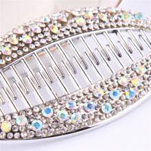 女士马尾辫夹，时尚水钻发夹，香蕉夹，皇家鱼夹 - 金色 - 查看 9