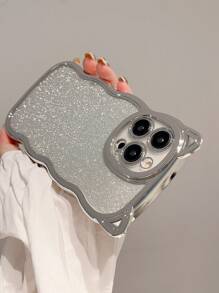 1个银色6D电镀可爱卡通波浪边设计+闪粉手机壳，兼容 17/17 Pro/17 Pro Max、16/16 Pro/16 Plus/16 Pro Max、7/8/7 Plus/8 Plus、X/XS/XR/XS Max、11/11 Pro/11 Pro Max、12/12 Pro/12 Pro Max、13/13 Pro/13 Pro Max、14/14 Pro/14 Plus/14 Pro Max、15/15 Pro/15 Plus/15 Pro Max - 銀色 - 查看 3