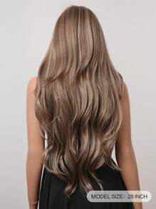 Pelucas Sintéticas Rubias Mezcladas Marrones Con Cabello Largo Y Ondulado Natural Para El Uso Diario Y Cosplay, Resistente Al Calor - Marrón - Ver 7