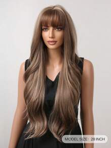 Pelucas Sintéticas Rubias Mezcladas Marrones Con Cabello Largo Y Ondulado Natural Para El Uso Diario Y Cosplay, Resistente Al Calor - Marrón - Ver 3