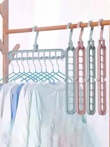 5pcs Multi-functional 9-hole Clothes Hanger, Rotation Closet Organizer Random Color Delivery - Multicolor - View 3